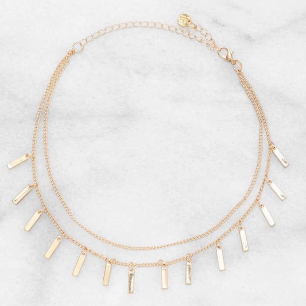 Double Chain Charm Necklace